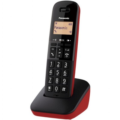 Ασύρματο Ψηφιακό Τηλέφωνο Panasonic KX-TGB610GRR Μαύρο-Κόκκινο με Πλήκτρο Αποκλεισμού Κλήσεων